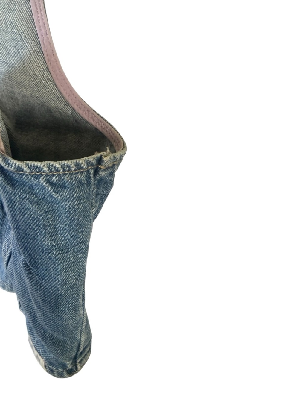 Lee x H&M Blue Denim Bustier Crop Tank Top Zip Up Corset | Size Medium - Picture 5 of 8